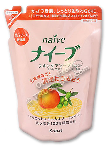 PHOTO TO COME: Naive Apricot & Olive Body Wash by Kracie - 420ml Refill
